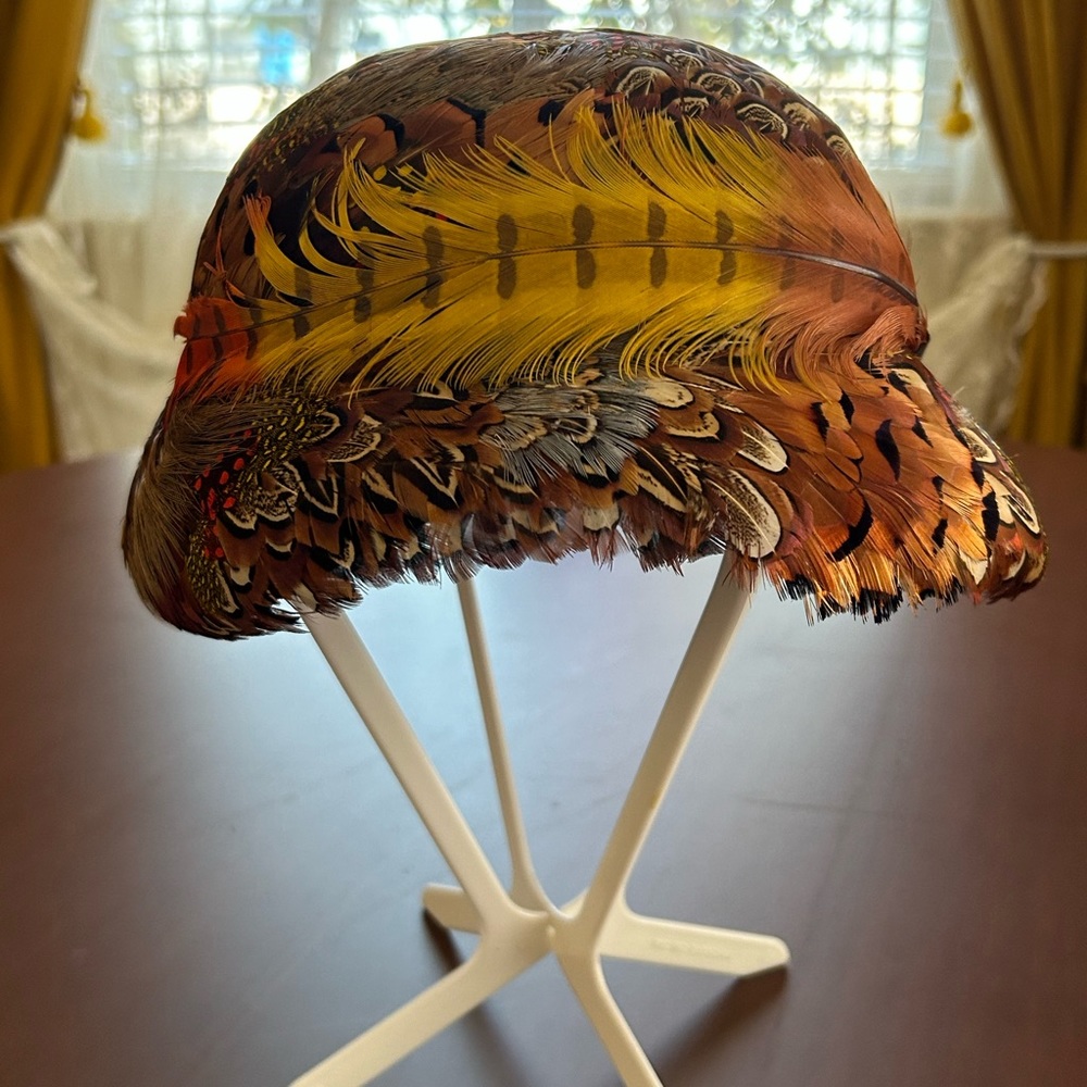 Vintage feathered cloche.